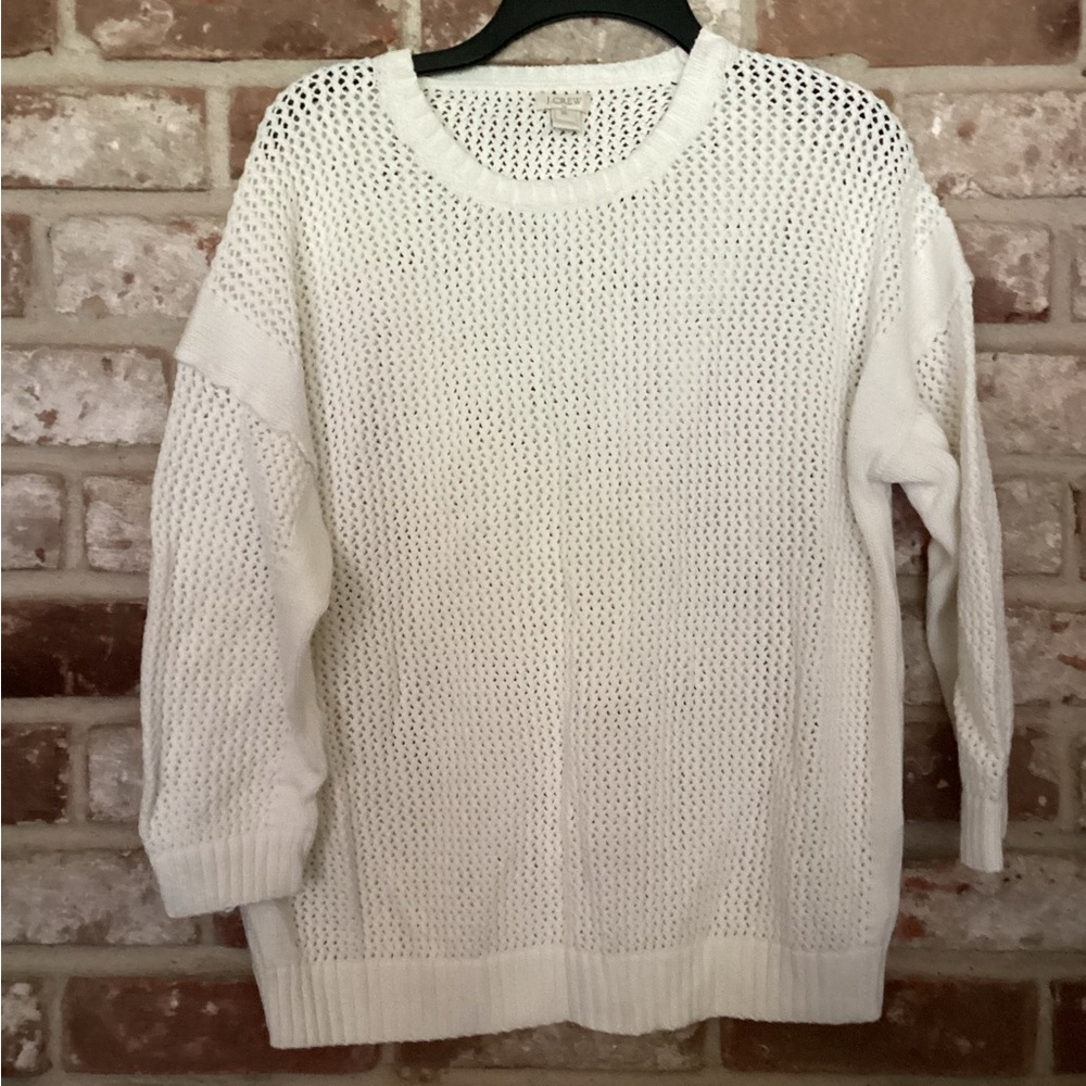 J. Crew Women's White Knit Sweater Size XL